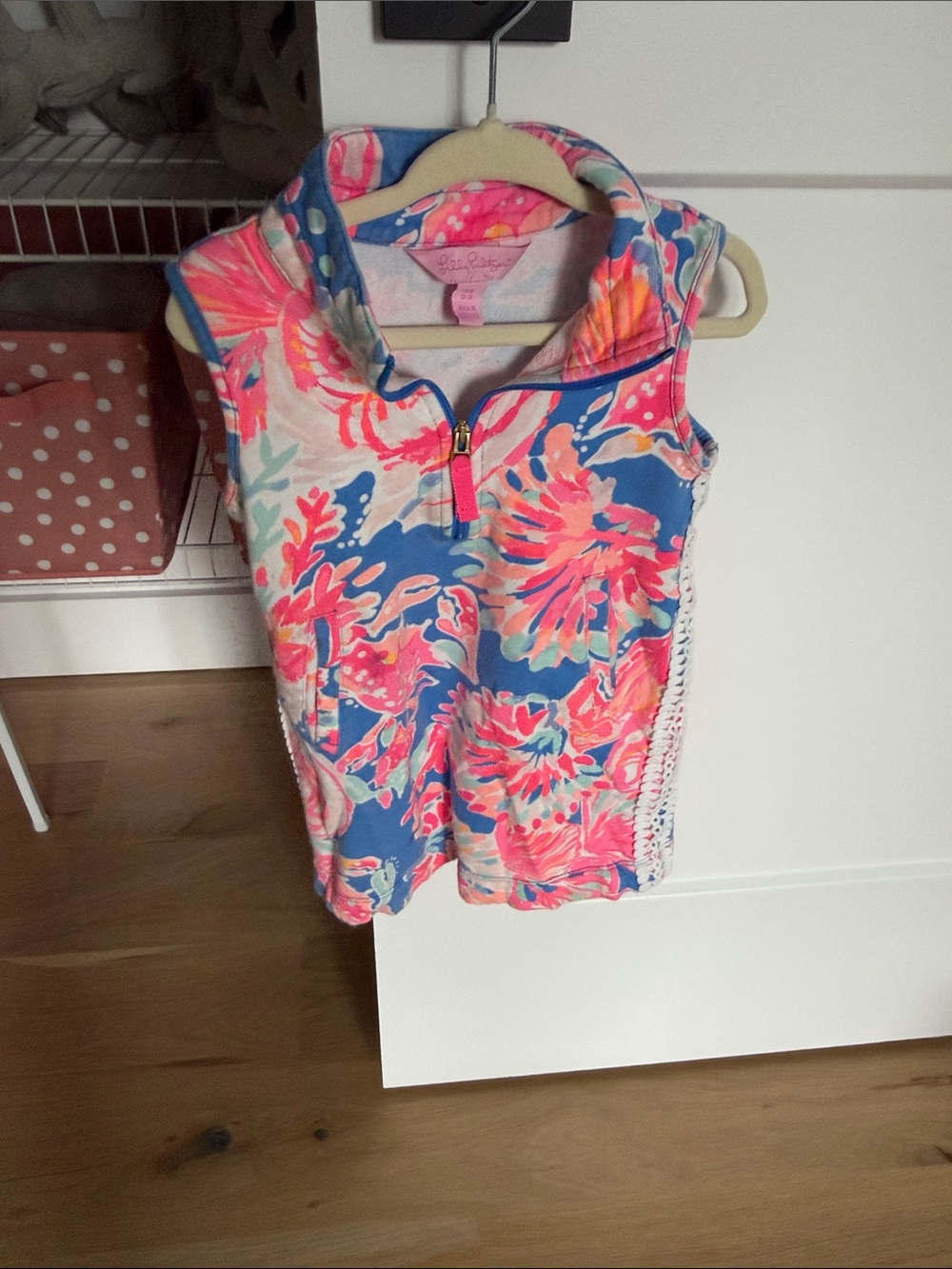 Lilly Pulitzer Sleeveless Floral Zip Tank - Pink & Blue